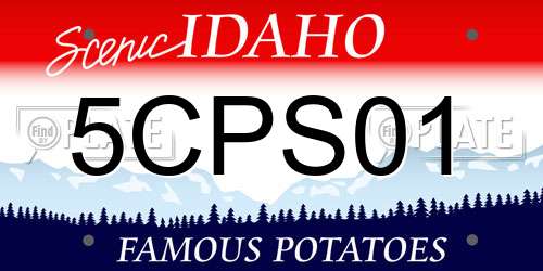 5CPS01 Idaho License Plate