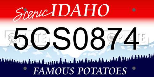 5CS0874 Idaho License Plate