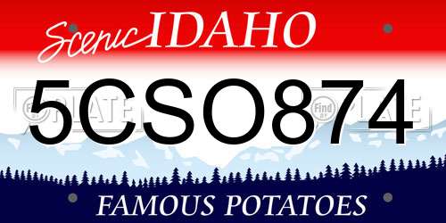 5CSO874 Idaho License Plate
