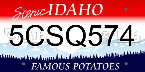 5CSQ574 Idaho License Plate