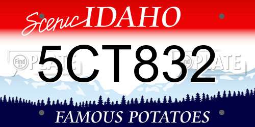 5CT832 Idaho License Plate