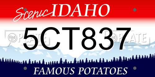 5CT837 Idaho License Plate