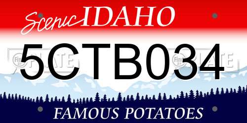 5CTB034 Idaho License Plate