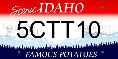 5CTT10 Idaho License Plate