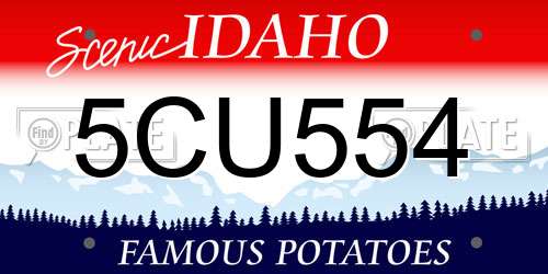 5CU554 Idaho License Plate