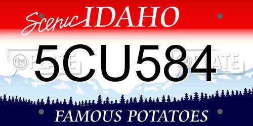 5CU584 Idaho License Plate