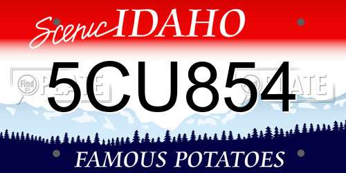 5CU854 Idaho License Plate