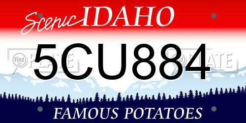 5CU884 Idaho License Plate