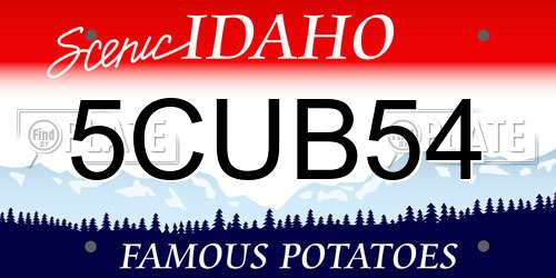 5CUB54 Idaho License Plate