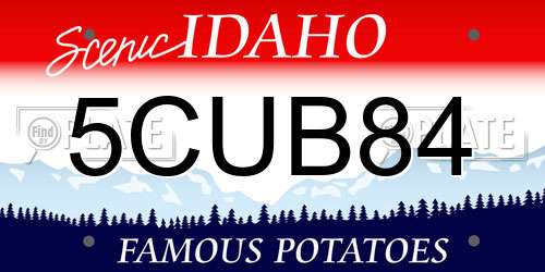5CUB84 Idaho License Plate