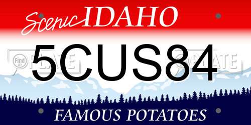 5CUS84 Idaho License Plate