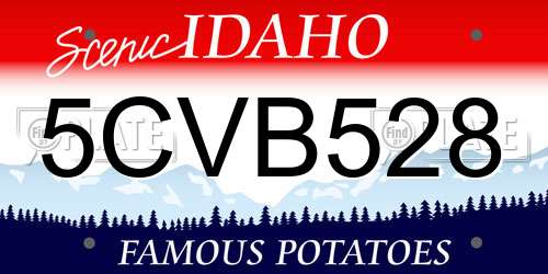 5CVB528 Idaho License Plate