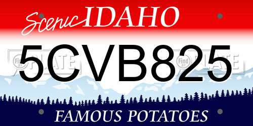 5CVB825 Idaho License Plate