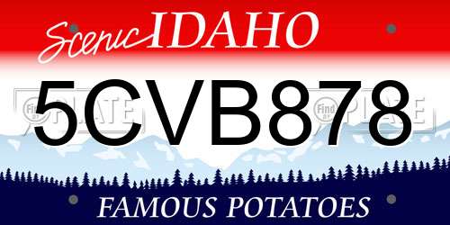 5CVB878 Idaho License Plate
