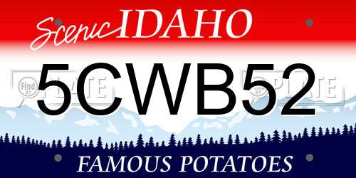5CWB52 Idaho License Plate