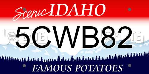 5CWB82 Idaho License Plate