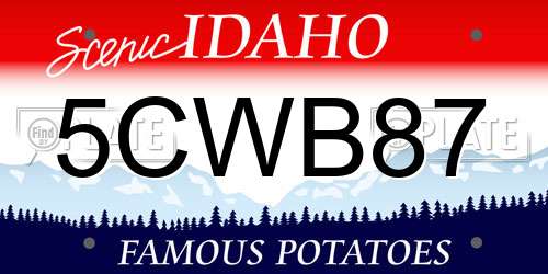 5CWB87 Idaho License Plate