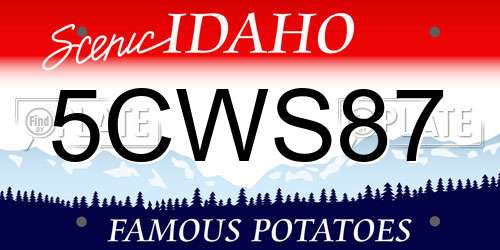 5CWS87 Idaho License Plate