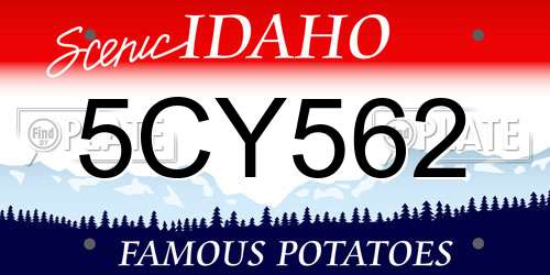 5CY562 Idaho License Plate