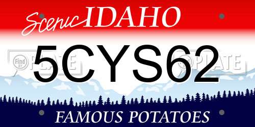 5CYS62 Idaho License Plate