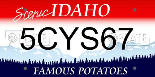 5CYS67 Idaho License Plate