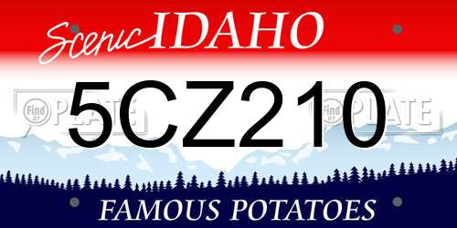 5CZ210 Idaho License Plate
