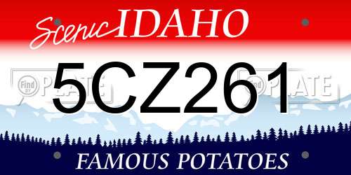 5CZ261 Idaho License Plate