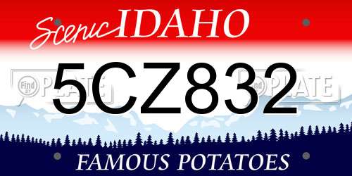 5CZ832 Idaho License Plate