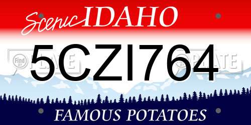 5CZI764 Idaho License Plate