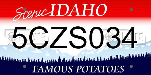5CZS034 Idaho License Plate