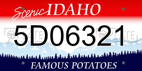 5D06321 Idaho License Plate