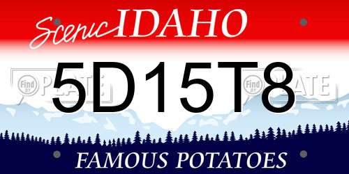 5D15T8 Idaho License Plate