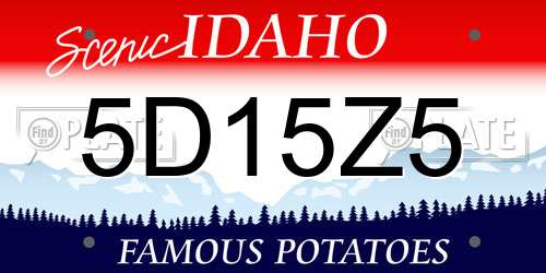 5D15Z5 Idaho License Plate