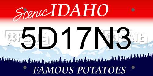 5D17N3 Idaho License Plate
