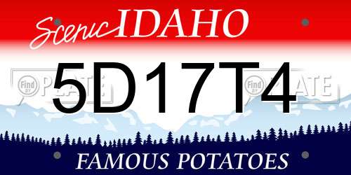 5D17T4 Idaho License Plate