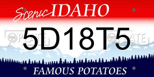 5D18T5 Idaho License Plate