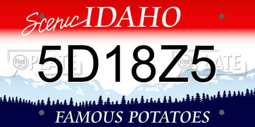 5D18Z5 Idaho License Plate