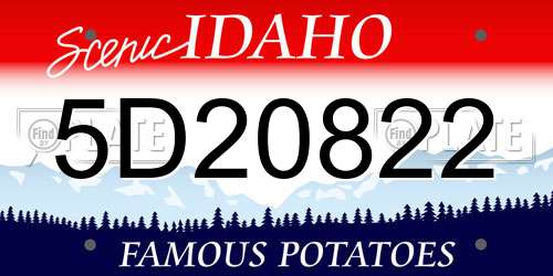 5D20822 Idaho License Plate
