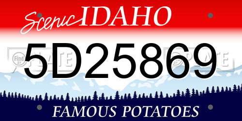 5D25869 Idaho License Plate