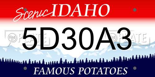 5D30A3 Idaho License Plate