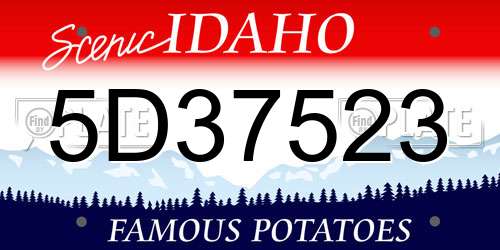 5D37523 Idaho License Plate