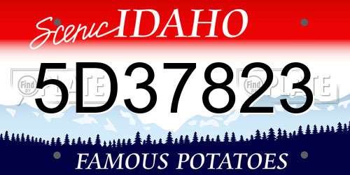 5D37823 Idaho License Plate