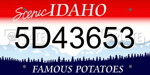 5D43653 Idaho License Plate