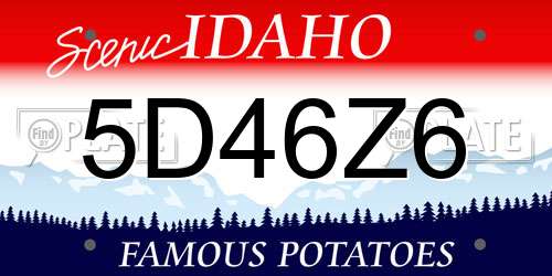 5D46Z6 Idaho License Plate