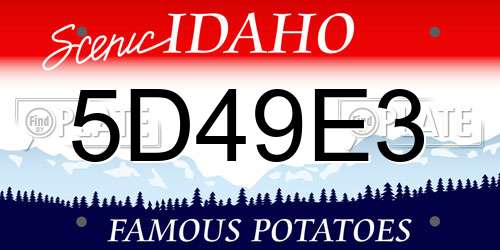 5D49E3 Idaho License Plate