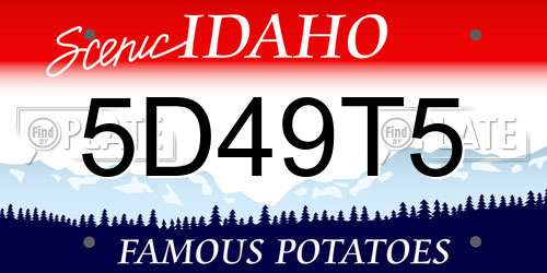 5D49T5 Idaho License Plate