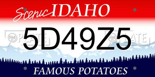 5D49Z5 Idaho License Plate