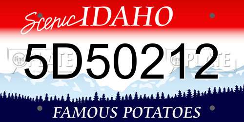 5D50212 Idaho License Plate