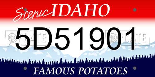 5D51901 Idaho License Plate