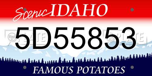 5D55853 Idaho License Plate